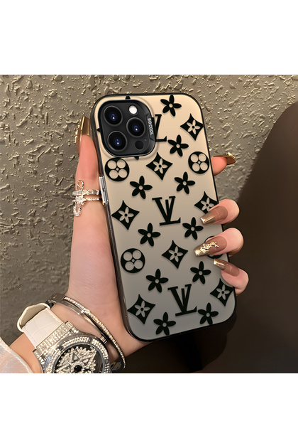 iPhone 12 Pro Max Compatible Silicone Edge Hard Back Case Couple Phone Case Brand Patterned