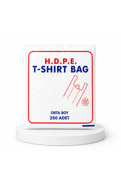 Orta Boy Hışır Poşet 250 Adet İnce HDPE Atlet Poşet Taşıma Poşeti