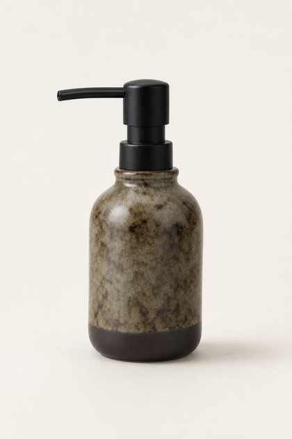 Silex Mat Dokulu Seramik Sıvı Sabunluk Gri 250 ml 7x16 cm