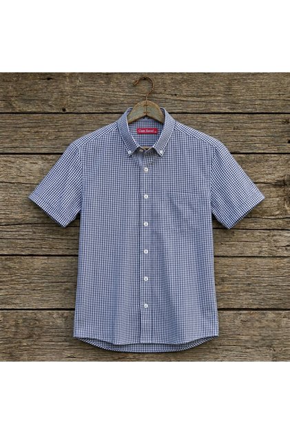 Men's Classic Loose Fit Short Sleeve Checkered Dad Shirt with Pockets
