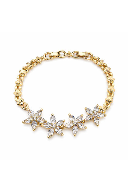 Flora Crystal Gold Bracelet