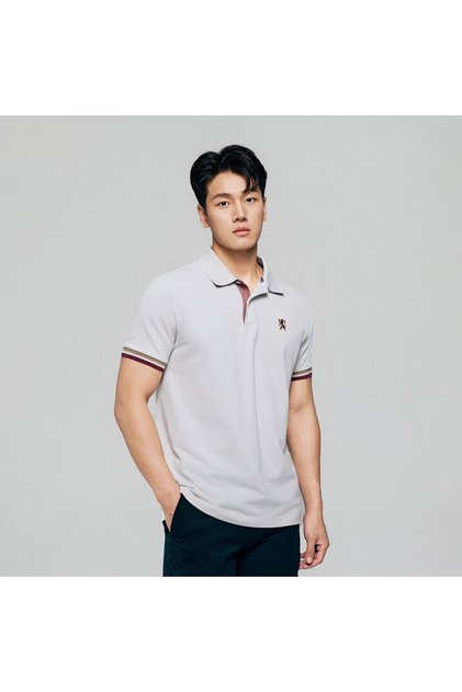 Men's Slim Fit Embroidered Solid Polo