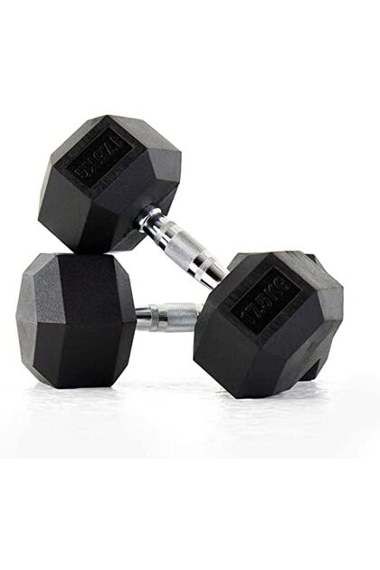 Dumbbell Solid Iron Hexagon Dumbbell Rubber Encased Hex Dumbbell with Metal Handles Home Sports Fitness Equipment -pair(Size : 22.5kg)