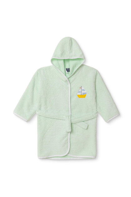 Erkek Bebek Bornoz Kapüşonlu Long Sleeve
