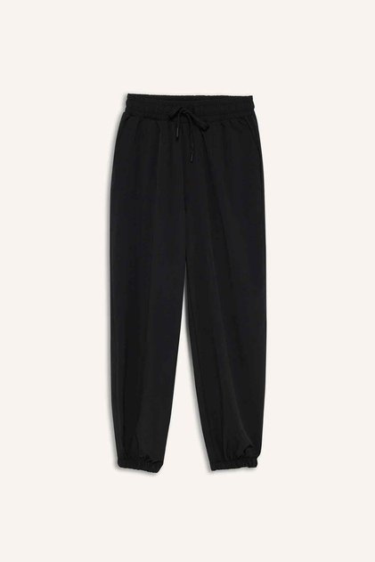 Standard Fit Double Pocket Woven Jogger Black Women's Sweatpants A2437Ax/Bk81