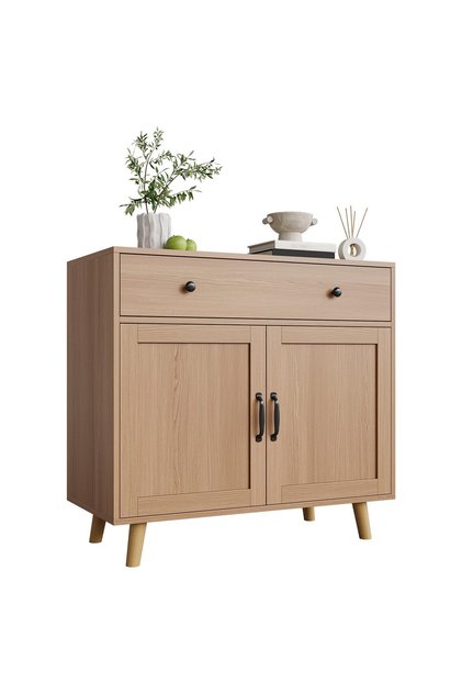 Sideboard with 2 doors, wooden sideboard, kitchen cabinet with drawers, bookcase, storage cabinet with doors, country style buffet, cabinet for living room, dining room, kitchen, hallway