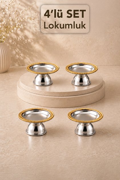 4-Piece Gold Presentation Bowl with Spike Pattern - Chocolate Delight Bowl for Coffee Sides and Treats