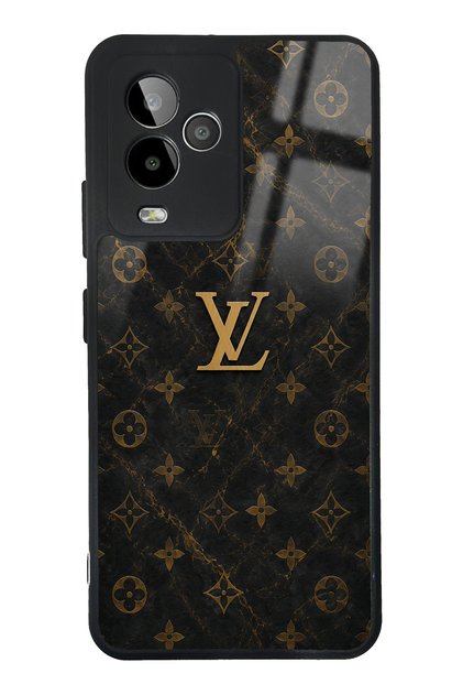 Gm 24 Pro Black Marble Gold Lv Design Glossy Phone Case