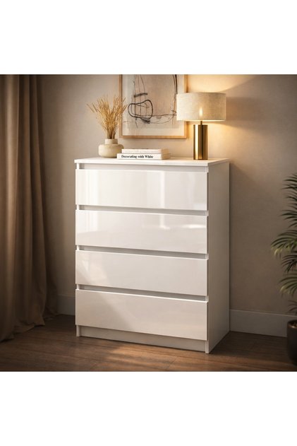 Comoda ARIA 4 sertare, 70x40x96cm, Alb