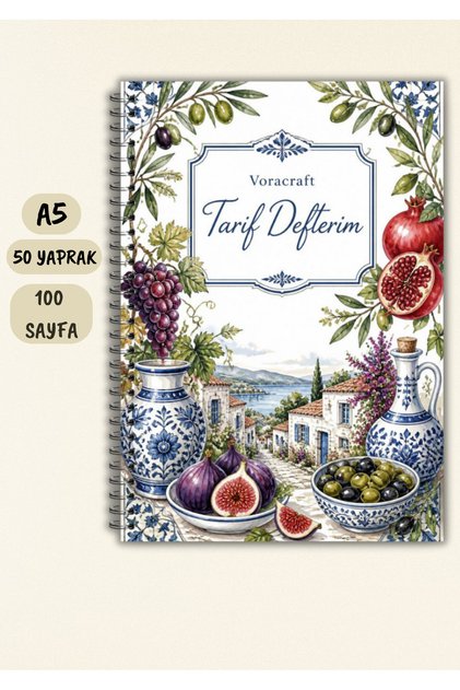 Cooking Recipe Book, 50 Sheets / 100 Pages, A5 / Wire Spiral Trf0021