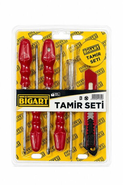 BIGART 6 Parça Tornavida ve Maket Bıçağı Tamir Seti Çok Amaçlı El Aletleri Seti