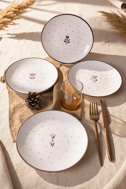Sunset Flowers Cake Plate 20 cm 4 Pieces 23964-65-66-67