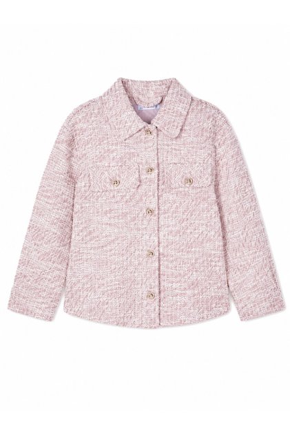 Girl's Pink Tweed Shirt Jacket 2-10 Years Old Pink