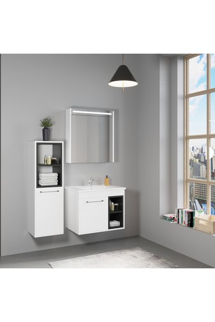 Latte 65 cm Beyaz Banyo Dolabı