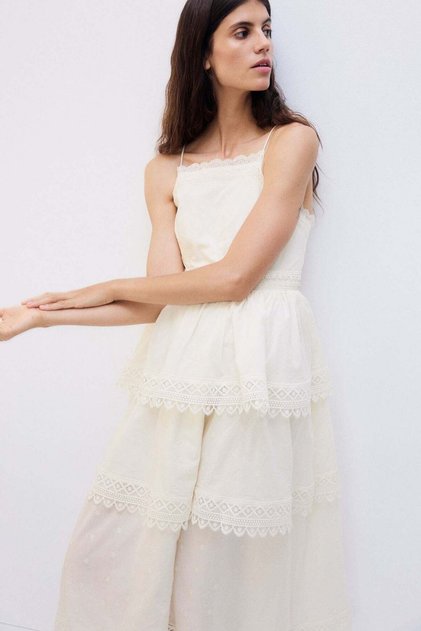 MAMA Lace-trimmed nursing dress