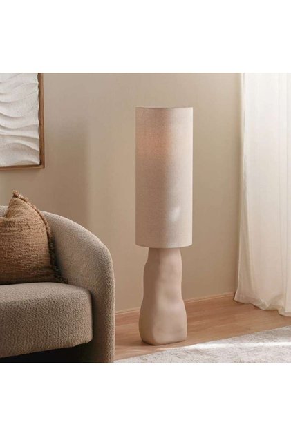 Bravado E27 Polyresin Floor Lamp Dia 27x123cm - Off White