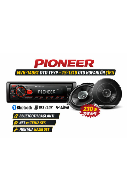 MVH‑140BT Bluetooth Oto Teyp + TS‑G1310F 230W 13cm Hoparlör Seti | Ekonomik Paket