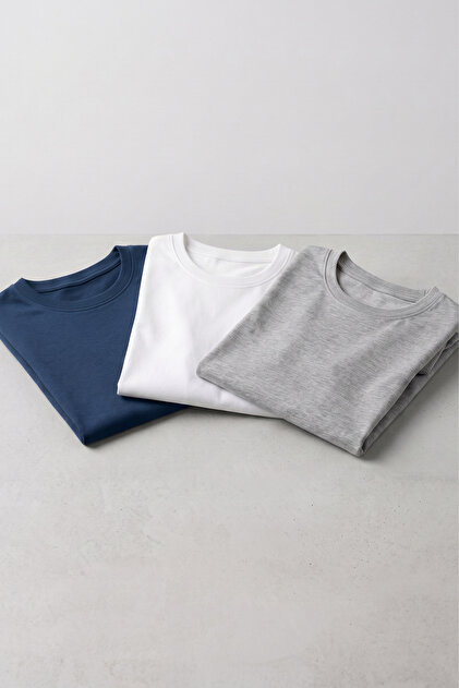 Girls' and Boys' Basic T-Shirt Set of 3 Cotton Short Sleeve Children's T-Shirt 2-13 Years T-Shirt