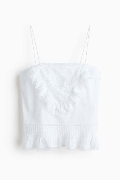 Frill-trimmed strappy top