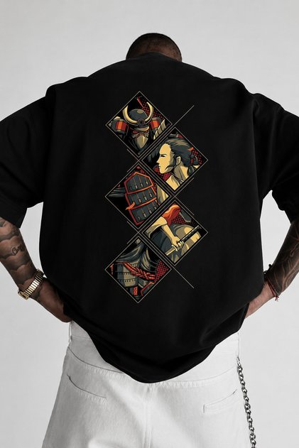 Premium Unisex Printed 100% Cotton Crew Neck Short Sleeve Black T-Shirt