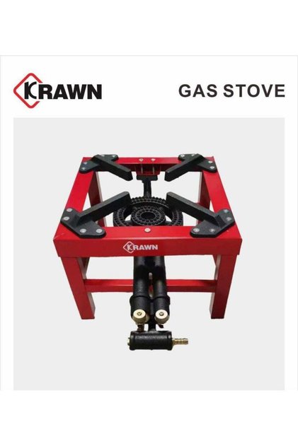 Cast Iron Stove Portable Single Gas Burner For Camping, Outdoor, Or Home Use, High Temperature & Corrosion Resistant With Adjustable Knobs
