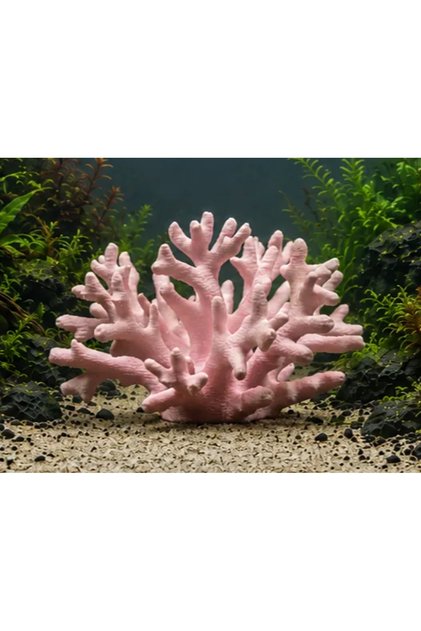 Akvaryum Süsü - Pembe Renk Plastik Mercan 5CM