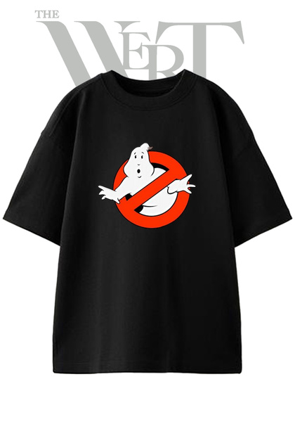 Ghostbusters Design Printed Unisex Black Oversize T-Shirt