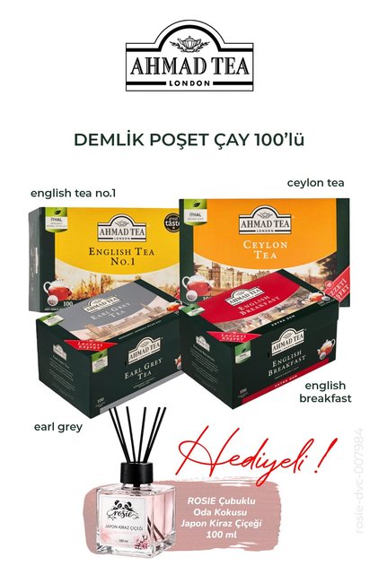 100-Pack Teapot Tea Bags 4 Packs Mixed 320 G, Rosie Fragrance