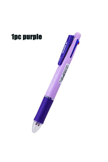 1pc purple pen 4 In 1 Multicolor Erasable Gel Pen Ballpoint Pen, 4 Colors 0.5mm Washable Handle Magi