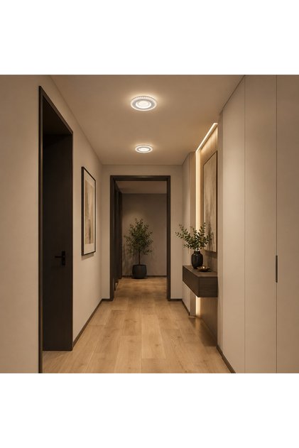 Lustra LED ALAJA, 33W, Diametru 22cm, Lumina Calda/Neutra/Rece, Alb, Metal si Acril