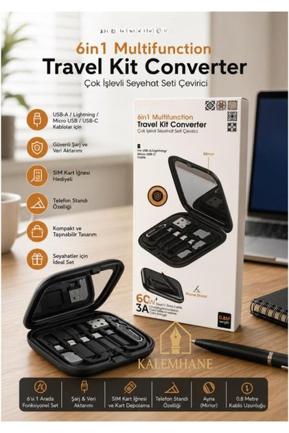 FULLTECH 6’sı 1 Arada Çok İşlevli Seyahat Seti