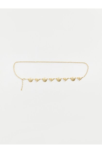 Women's Chain Belt with Yellow Sea Shell Figure