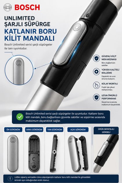 BOSCH - Unlimited Süpürge Katlanır Boru Mandalı