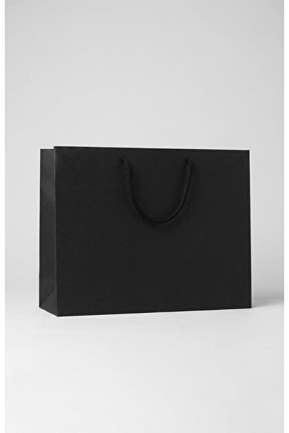 No1 10'lu Siyah Karton Kraft Çanta Siyah-37x25x11 cm