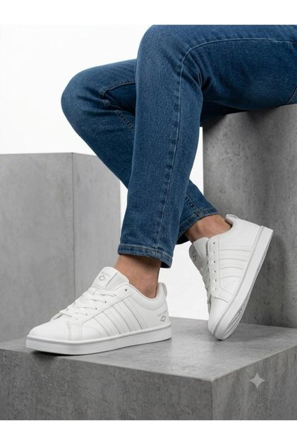 Men's White Orthopedic Sole Casual Sneaker Walking Shoes