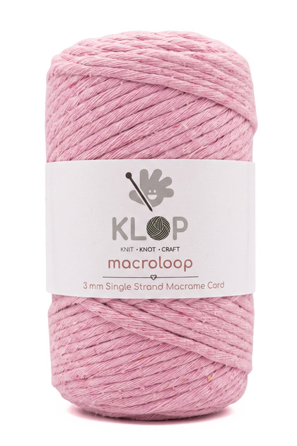 3mm Tek Büküm Bohem Dekor İçin Taranabilir Pamuk Makrome İpi 250 Gr Pembe