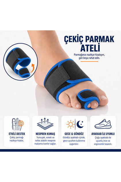 Çekiç Parmak Ateli – Ayarlanabilir, Konforlu Günlük Parmak Desteği - Hammer Toe