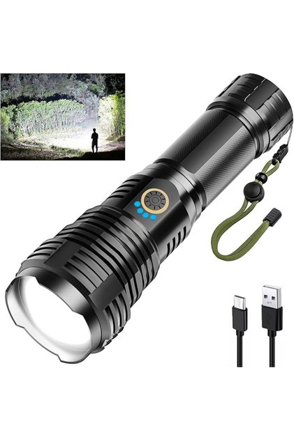Sinvimes Rechargeable 900000 Lumens High Power LED Flashlight, XHP70.2 Tactical Flashlight with Zoom