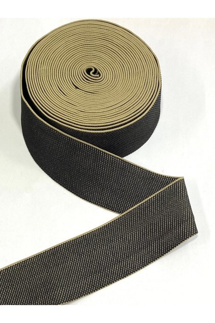 Ribana Rubber / 1 Meter / Width: 6 cm Milk Coffee