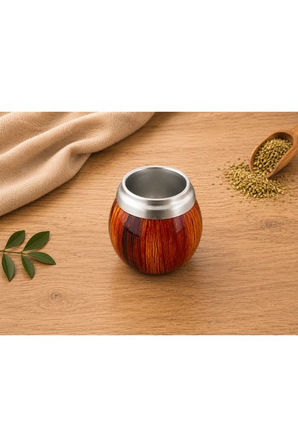 Mate Çayı İçin Çift Cidarlı Paslanmaz Çelik Kupa