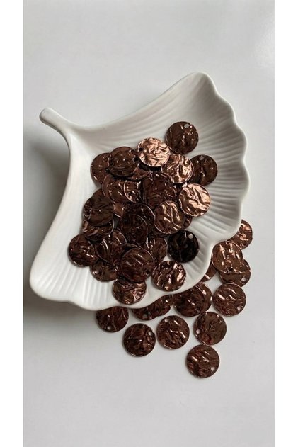 30 Grams 25 mm Brown Mango Sequins Guipure Jewelry Fabric Bandana Mesh Beanie Bag Sequin Pearlescent Shiny Sequin Beads - Color: Brown
