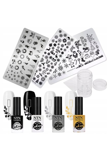Set pentru ștampilare artistică VARĂ 4x lac 3x ștampilă fluture ajurată