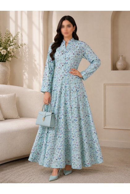 جلابية نسائية بتصميم طويل وانسيابي قطن 100%