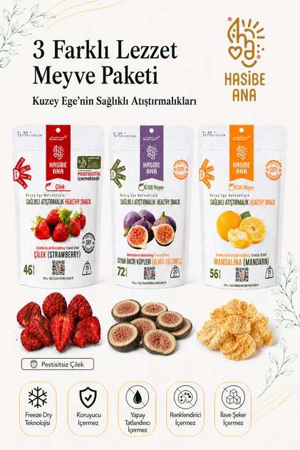 3-Piece Gourmet Fruit Set Havran Mandarin-Black Fig Cubes - Postbiotic Kalkım Strawberry