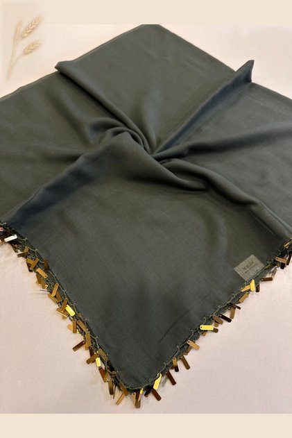 Hand Embroidered Gold Yellow Sequin Solid Color Writing Gift Box 100X100Cm