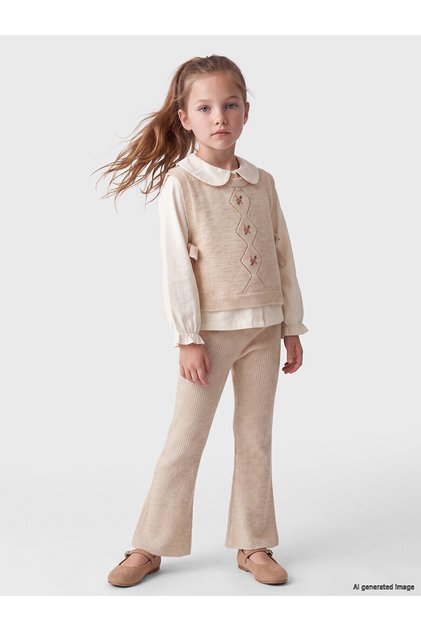 Ecru Baby Collar Girl's Suit