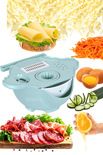 Doğrayıcı Set – Sebze & Meyve Dilimleme, Yumurta Akı Ayırma Rendeleme ve Doğrama Aparatı