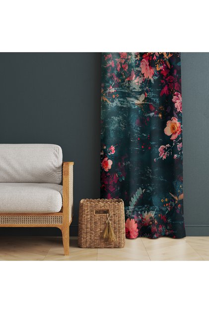 Living Room Velvet Background Curtain Double Wing, Stylish Decorative Velvet Background Curtain, Matching with Cornice