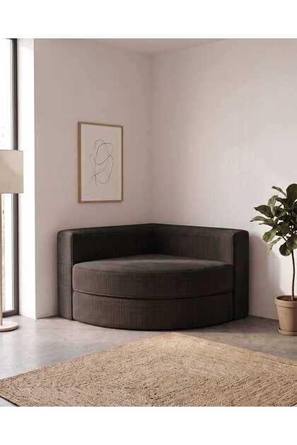 Nestime® 110x110 cm Modüler Köşe Koltuğu | Orijinal Sünger | Fitilli Kadife | Köşe Alanlar İçin Modern Tasarım
