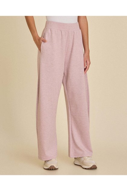 Senior Girls Pink Tweed Barrel Fit Pants